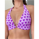 Heart Lace Up Bralette Camisole