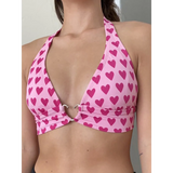 Heart Lace Up Bralette Camisole