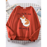 Kawaii "Im Angy" Cat Hoodie