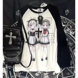 Yami Kawaii Long Sleeve Tee – Anime Maid Print