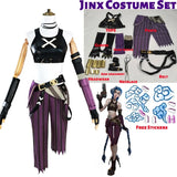 Arcane Jinx Cosplay Costume – LOL Season 2 Loli Outfit with Wig & Accessories