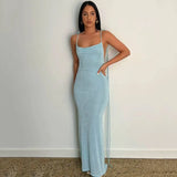Lace Up Backless Dress