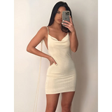 Lace Up Backless Dress