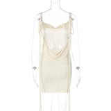 Lace Up Backless Dress