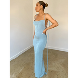 Lace Up Backless Dress