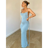 Lace Up Backless Dress