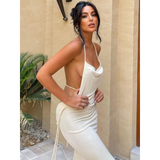 Lace Up Backless Dress