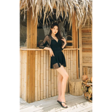 Mesh Low Cut Backless Swimsuit – Korean Beach Dress Biquinis 2025