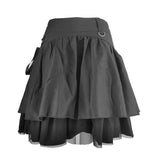 Black Retro Kawaii Skirt – Sweet Korean Streetwear Mini Skirt