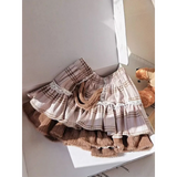 Brown Plaid Ruffle Hem Mini Skirt – Kawaii Harajuku Style
