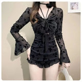 Butterfly Glitter Swimsuit – Kpop 3D Flower 3PCS Mesh Set