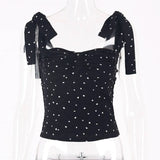 Lace Up Crop Tops