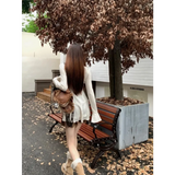 Retro Slim Camisole Dress & Ruffle Knit Cardigan