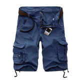 Military Camouflage Denim Cargo Shorts