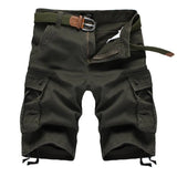 Patterned Button Cotton Cargo Trousers Shorts