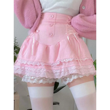 Pink Skirt With Cascading Ruffles
