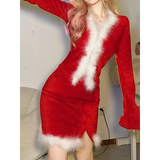 Sexy Christmas Party Velvet Dress