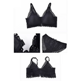 Lace Front Closure Bra With Panties Set