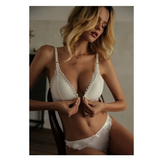 Lace Front Closure Bra With Panties Set