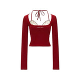 Coquette Balletcore Crop Top – 2000s Aesthetic Two-Piece Tee