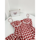 Coquette Plaid Mini Dress – Balletcore Gyaru Party Dress