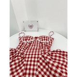 Coquette Plaid Mini Dress – Balletcore Gyaru Party Dress