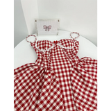 Coquette Plaid Mini Dress – Balletcore Gyaru Party Dress