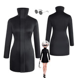 Gojo-Inspired Bodycon Cosplay Dress – Stretch Fit with Glasses Set