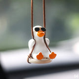 Cute Anime Cowboy Duck Car Pendant