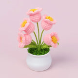 Handmade Crochet Lily Plush – Potted Flower Decor for Desk or Gift