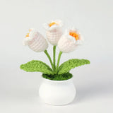 Handmade Crochet Lily Plush – Potted Flower Decor for Desk or Gift