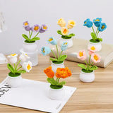 Handmade Crochet Lily Plush – Potted Flower Decor for Desk or Gift