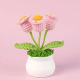 Handmade Crochet Lily Plush – Potted Flower Decor for Desk or Gift