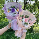 Crochet Rose Bouquet – Handmade Knit Flowers for Valentine's Day