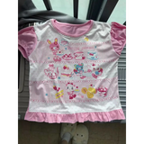 Harajuku Ruffle Cartoon Crop Tee