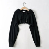 Cropped Hoodie with Raw Hem