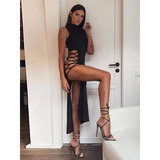 Cryptographic Black Sleeveless Dress