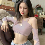 Cyber Punk Long Sleeve Crop Top