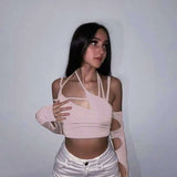 Cyber Punk Long Sleeve Crop Top