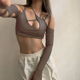 Cyber Punk Long Sleeve Crop Top