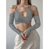Cyber Punk Long Sleeve Crop Top