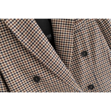 Double Breasted Checkered Blazer