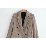 Double Breasted Checkered Blazer