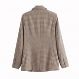 Double Breasted Checkered Blazer