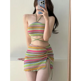 Bikini Set – High Waist Drawstring Skirt Korean Spice Style