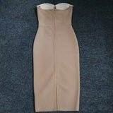 Elegant Beading Party Midi Dress