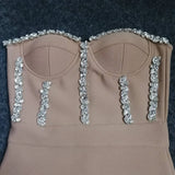 Elegant Beading Party Midi Dress
