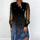 Elegant Mesh Sleeve Mini Dresses