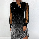 Elegant Mesh Sleeve Mini Dresses