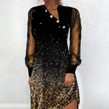 Elegant Mesh Sleeve Mini Dresses